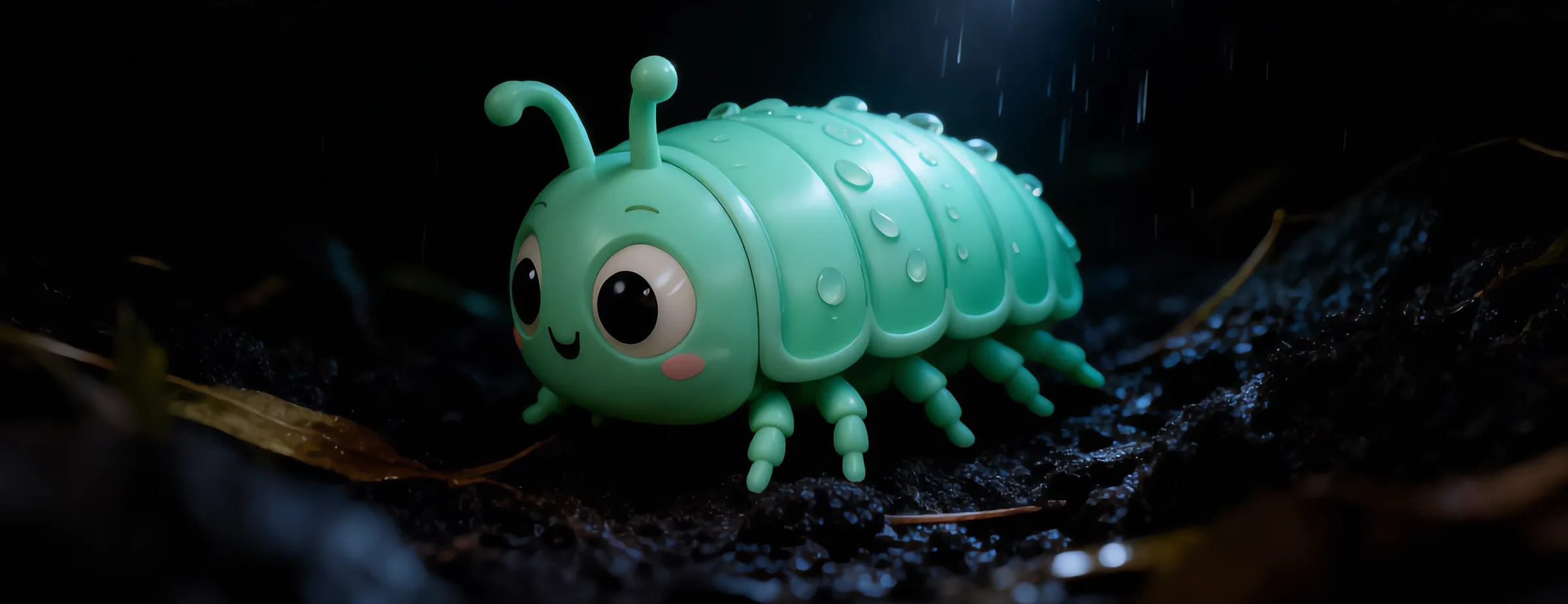 The pill bug in deep shade under a rock